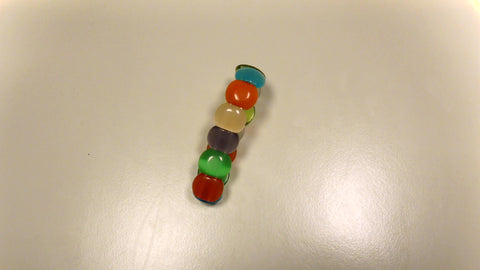 Bracelet élastique en verre acidulé multicolore